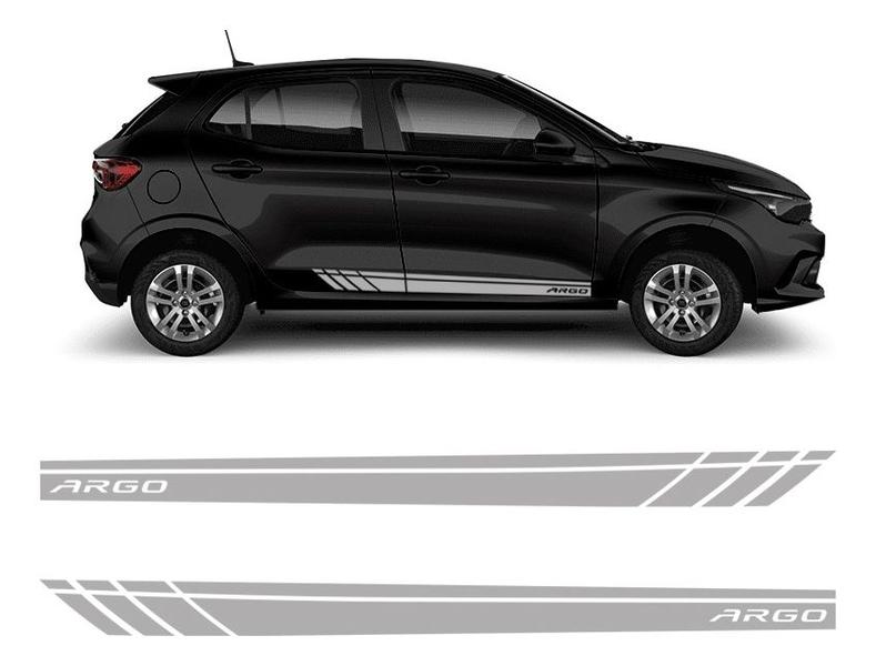 Imagem de Faixa Lateral Fiat Argo 2018 A 2021 Adesivos Prata Wb099