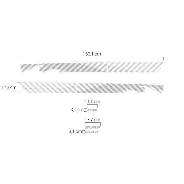 Imagem de Faixa Lateral Fox Surf 2012/ Adesivo Cinza Claro - Genérico
