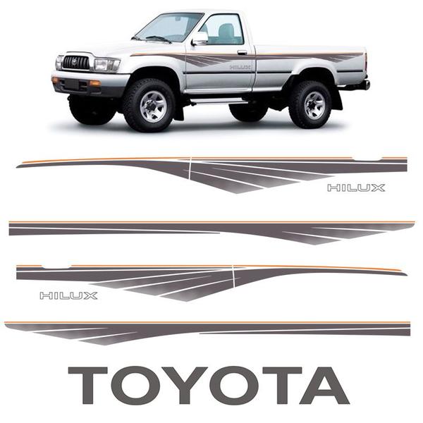 Imagem de Faixa Lateral Hilux 1992/2004 + Adesivo Toyota Cab. Simples