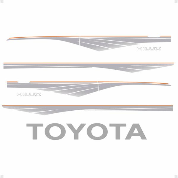 Faixa Lateral Hilux 1992 Até 2004 Cs + Adesivo Toyota Prata - SPORTINOX Imagem de Faixa Lateral Hilux 1992 Até 2004 Cs + Adesivo Toyota Prata
