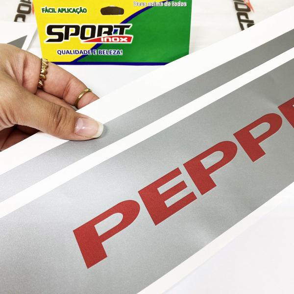 Faixa Lateral Pepper Up, Saveiro, Fox 2014/23 Adesivo Cinza - SPORTINOX Imagem de Faixa Lateral Pepper Up, Saveiro, Fox 2014/23 Adesivo Cinza