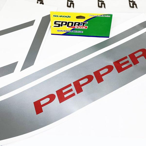 Faixa Lateral Pepper Up, Saveiro, Fox 2014/23 Adesivo Cinza - SPORTINOX Imagem de Faixa Lateral Pepper Up, Saveiro, Fox 2014/23 Adesivo Cinza