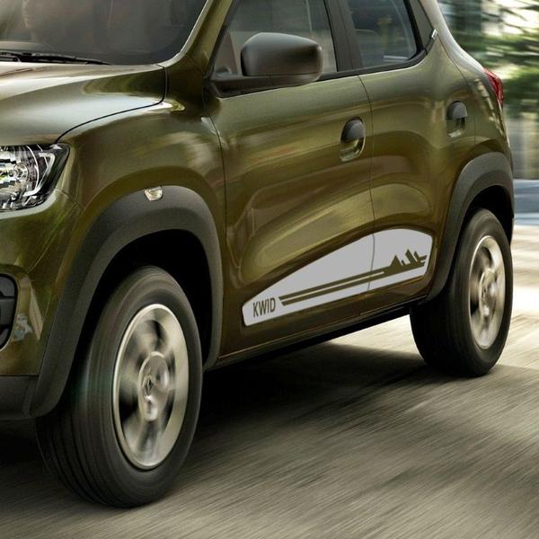 Imagem de Faixa Lateral Renault Kwid Life Zen Montanhas Adesivo Prata