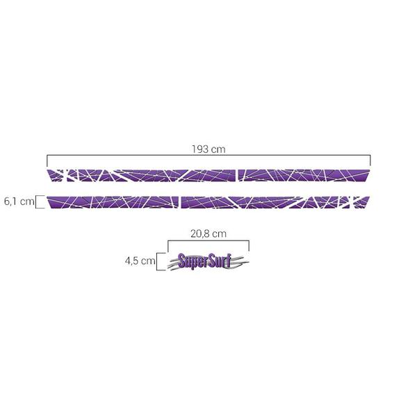 Imagem de Faixa Lateral Saveiro Super Surf 2002 Adesivo Roxo Traseiro
