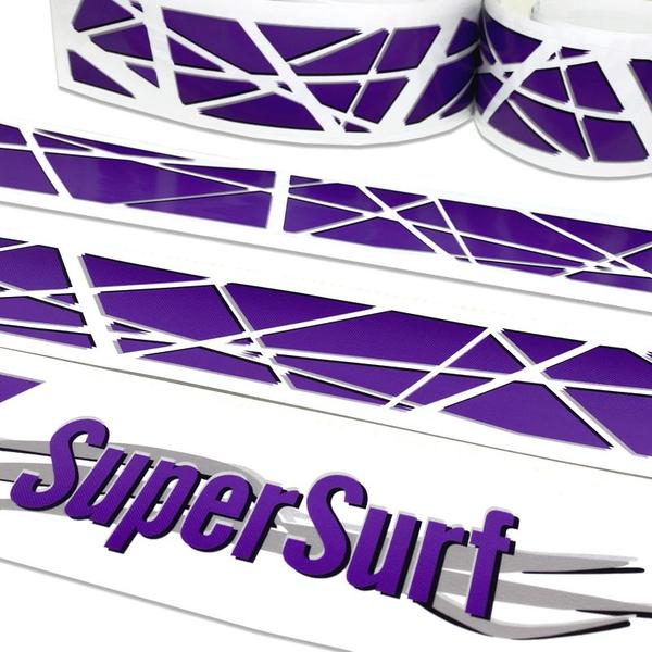 Imagem de Faixa Lateral Saveiro Super Surf 2002 Adesivo Roxo Traseiro