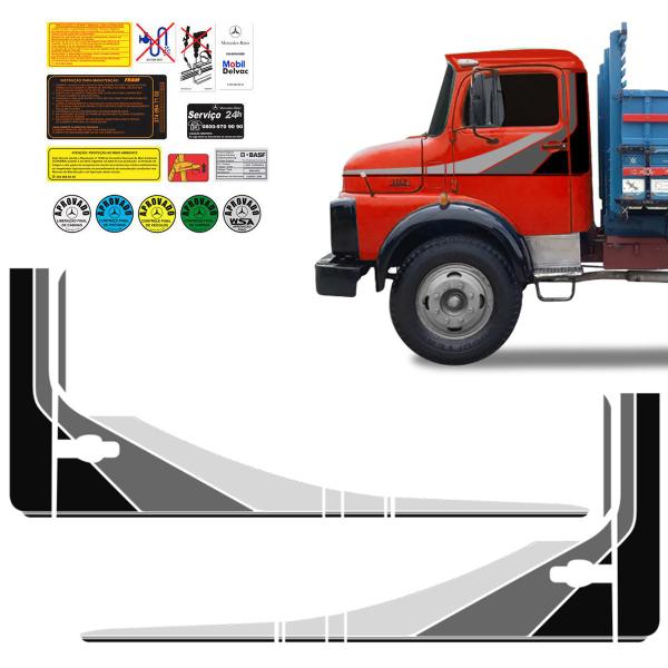 Faixa Mercedes Benz 1113 1114 Padrão 1987 Adesivo Prata - SPORTINOX Imagem de Faixa Mercedes Benz 1113 1114 Padrão 1987 Adesivo Prata