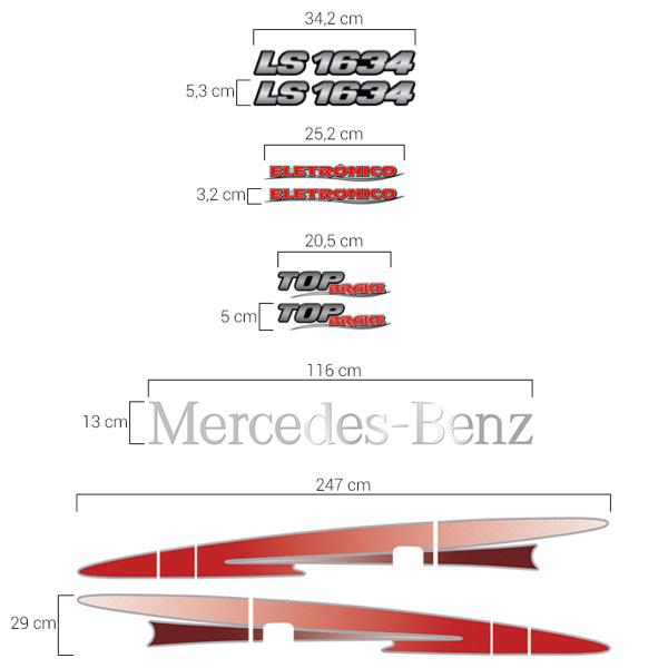 Imagem de Faixa Mercedes Benz Ls 1634 1999/2004 + Emblema Lateral