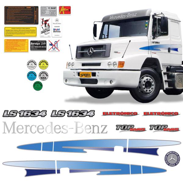 Faixa Mercedes Benz Ls 1634 Adesivo Azul + Emblemas Completo - SPORTINOX Imagem de Faixa Mercedes Benz Ls 1634 Adesivo Azul + Emblemas Completo