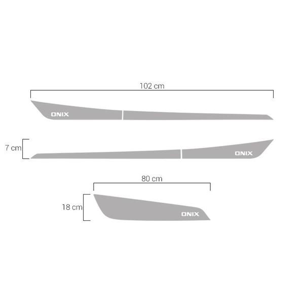 Imagem de Faixa Onix Hacth/sedan 2012/2019 Adesivo Lateral/capô Prata