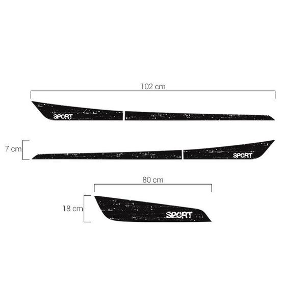 Imagem de Faixa Onix Sport 2012 Até 2019 Adesivo Lateral/Capô Preto