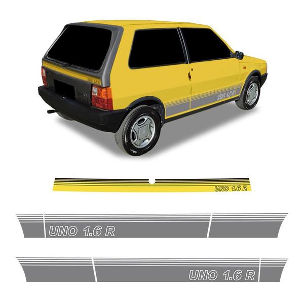 Imagem de Faixa P/ Uno 1.6 R 1990 Adesivo Amarelo Genérico