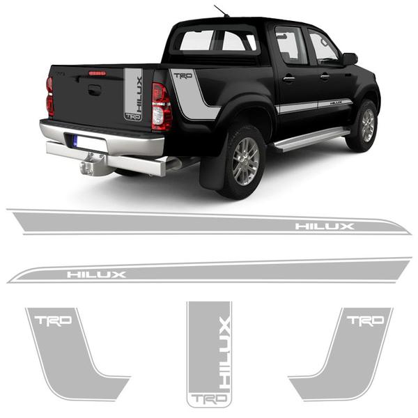 Imagem de Faixa Para Hilux Trd Sport Cinza Lateral Caçamba Genérico