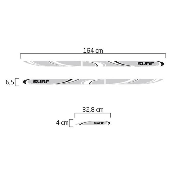 Imagem de Faixa Parati Saveiro Surf 2011/ Adesivo Prata/Preto Lateral