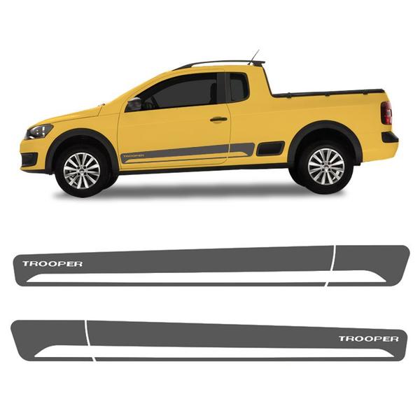 Imagem de Faixa Saveiro Trooper 2014 2015 Adesivo Grafite Lateral Kit