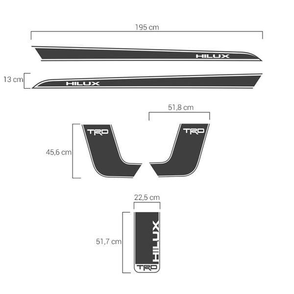 Imagem de Faixa Toyota Hilux Trd Sport Adesivo Grafite Lateral/caçamba