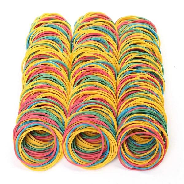 Imagem de Faixas De Borracha Elásticas Amarelas Coloridas 100 Peças Suporte De Papel Extensível Para Escola