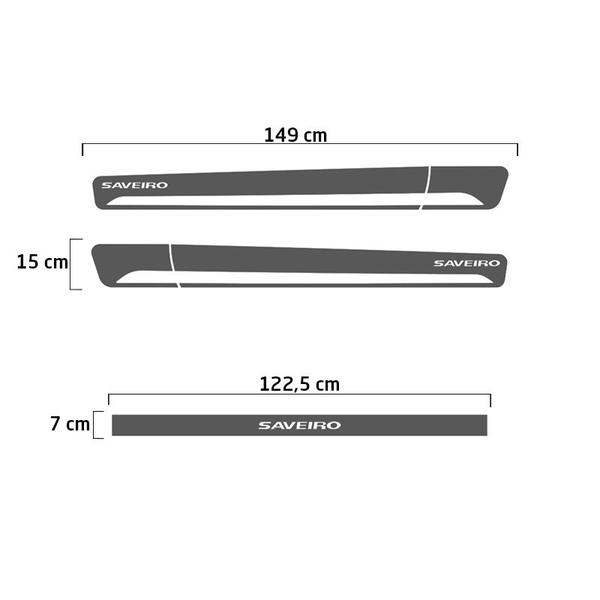 Imagem de Faixas Saveiro G5 G6 2014/ Adesivos Lateral/Traseiro Grafite