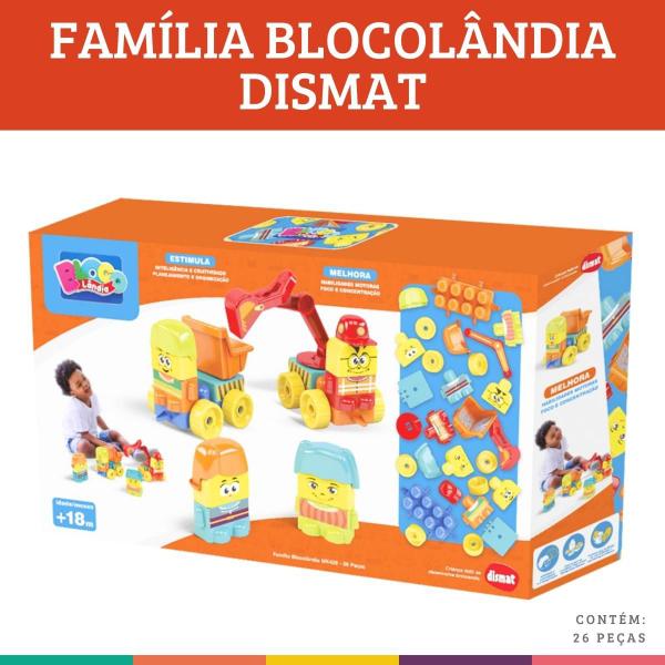 Imagem de Família Blocolândia 26 peças Estimula Raciocínio Dismat