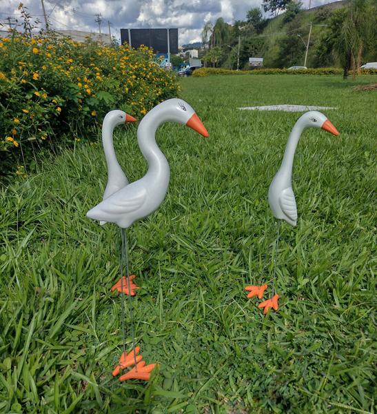 Imagem de Família Garça 3 Peças Em Cerâmica Para Decoração Jardim