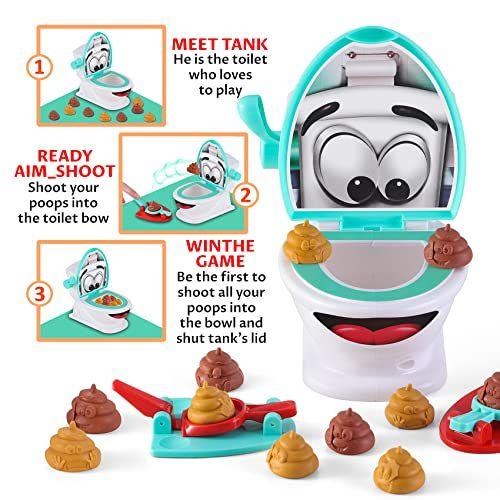 Imagem de Family Poop Shoot The Toilet Creative Toy para 4-12 anos meninos e meninas, incluem 12 cocôs, 2 lançadores e um adesivo