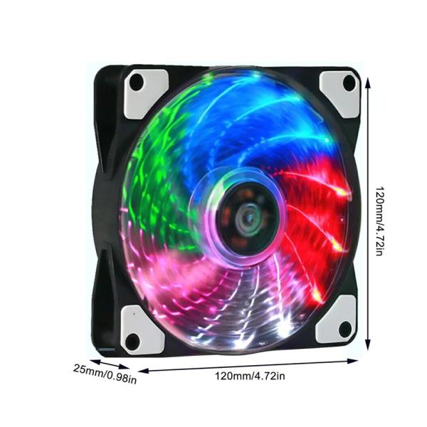 Imagem de Fan Cooler Para Gabinete Pc Gamer LED RGB Multicores 12cm Ventoinha 120mm Conector Molex F9-L110M C3Tech