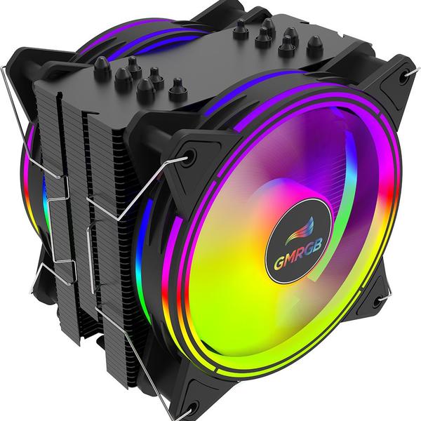 Imagem de Fan Cooler Pc Gamer Led Rgb 120mm 4 Pin Radiador 6 Tubos P Processador Refrigerador De Ar PC Gamer