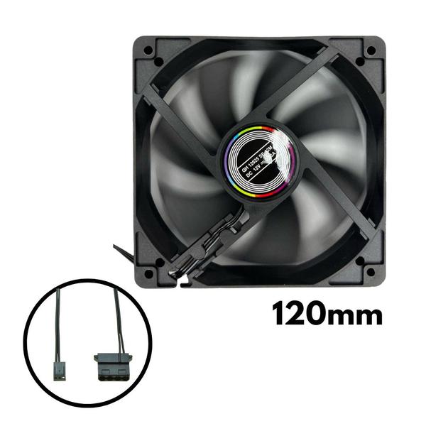 Imagem de Fan Cooler Ventoinha 120mm Black 12V 1200RPM Molex 12cm