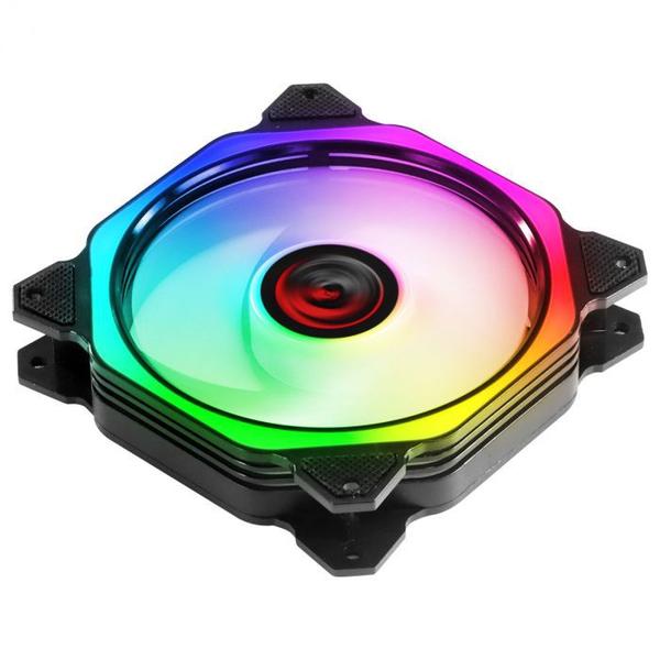 Imagem de Fan p/ gabinete huracan h3 120mm led rgb 6 pinos - pcyes