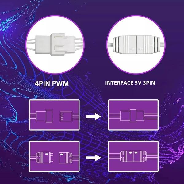 Imagem de Fan RGB Aigo AR12 PRO 120mm PWM - Iluminação ARGB para Gabinete de PC Gamer