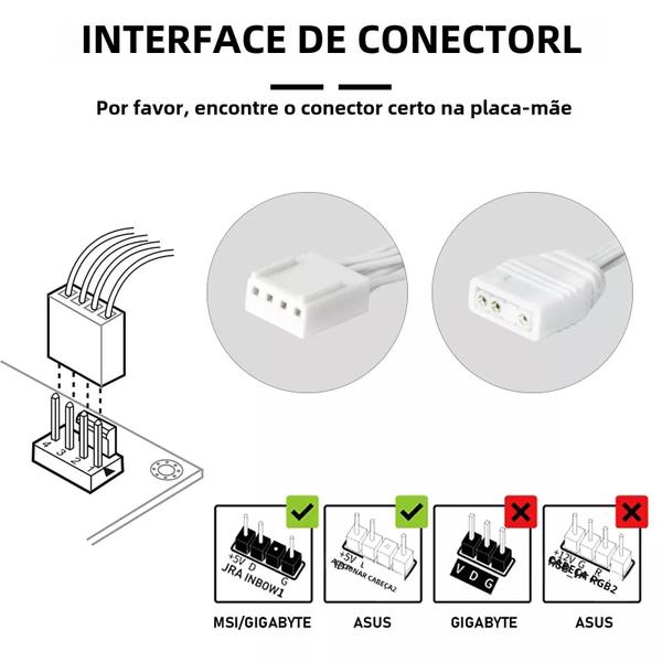 Imagem de Fan RGB Aigo AR12 PRO 120mm PWM - Iluminação ARGB para Gabinete de PC Gamer