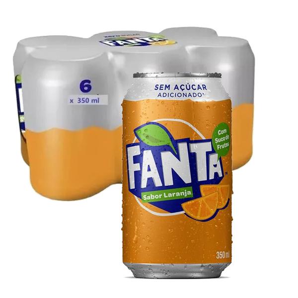 Imagem de Fanta Laranja Sem Açúcar 350ml (6 latas)