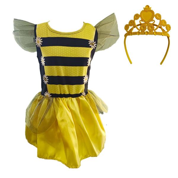 Imagem de Fantasia Abelhinha Infantil Vestido com Tiara