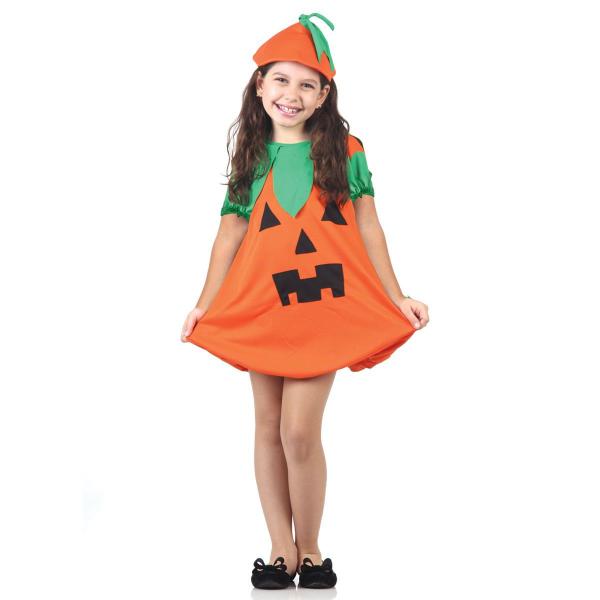 Fantasia Abóbora Vestido Infantil com Chapéu - Halloween - Sulamericana Imagem de Fantasia Abóbora Vestido Infantil com Chapéu - Halloween