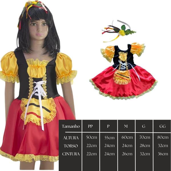 Imagem de Fantasia Alemã Infantil Vestido com Tiara