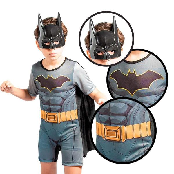 Imagem de Fantasia Batman Infantil Curta Com Capa e Máscara