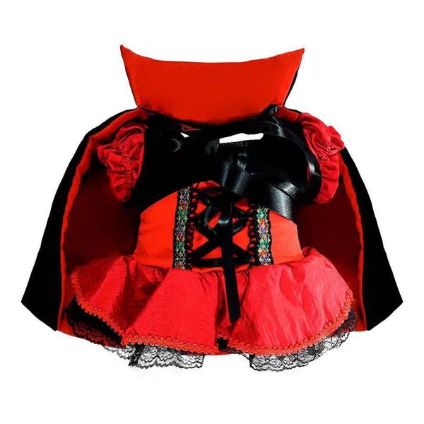 Imagem de Fantasia Bebe Halloween Menina Vampira Com Capa Mesversario