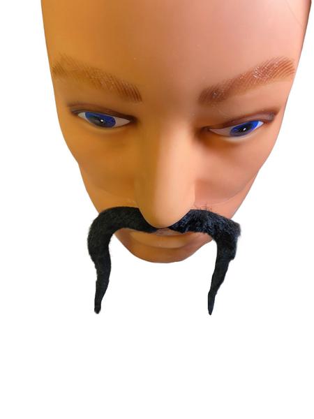 Imagem de Fantasia Bigode Falso Longo com laterais preto pelúcia