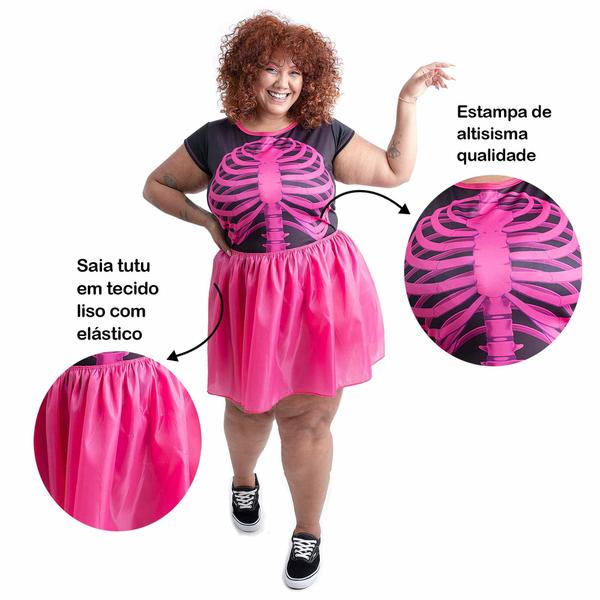 Imagem de Fantasia Body de Carnaval Plus Size Feminina Adulto Com Saia Tutu