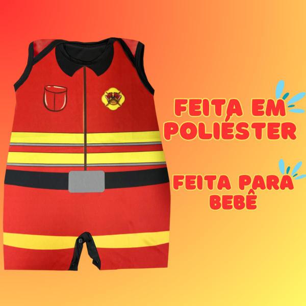 Imagem de Fantasia Bombeiro Baby Infantil Menino Para Bebê Feito Em Poliéster Carnaval Crianças Fantasias Super