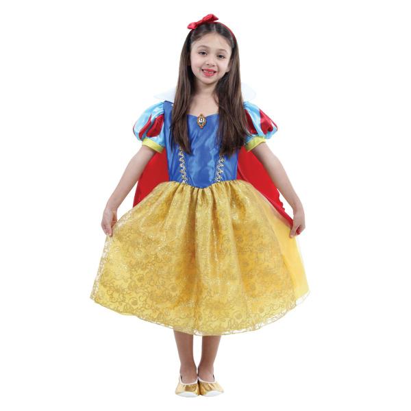 Imagem de Fantasia Branca de Neve Infantil Luxo Original com Tiara - Disney Princesas