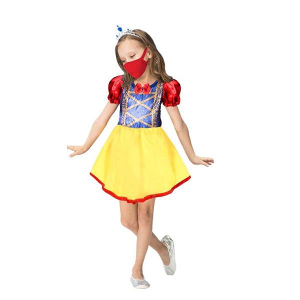 Imagem de Fantasia Branca e Vermelh Infantil com Coroa Vestido Festa Criança Top Presente Halloween