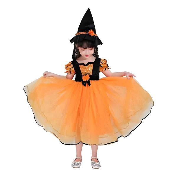 Imagem de Fantasia Bruxinha Halloween Infantil Menina de Luxo Com Chapeu