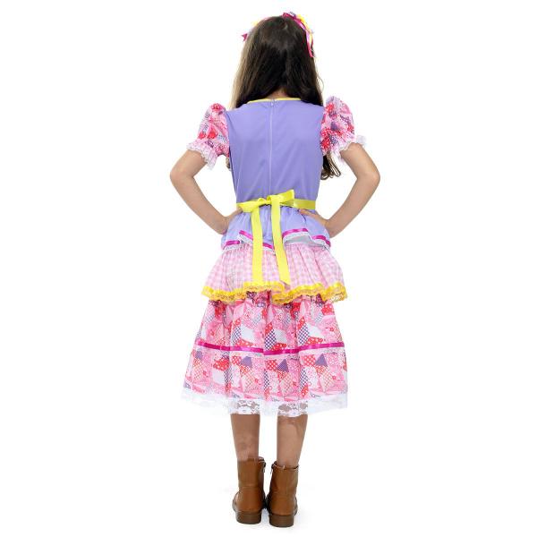 Fantasia Caipira Vestido Chiquinha Lilás com Tiara Infantil - Festa Junina - Sulamericana Imagem de Fantasia Caipira Vestido Chiquinha Lilás com Tiara Infantil - Festa Junina