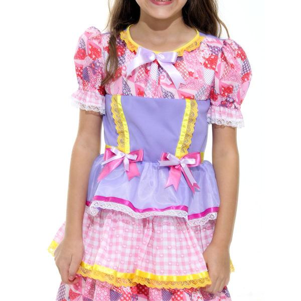 Fantasia Caipira Vestido Chiquinha Lilás com Tiara Infantil - Festa Junina - Sulamericana Imagem de Fantasia Caipira Vestido Chiquinha Lilás com Tiara Infantil - Festa Junina