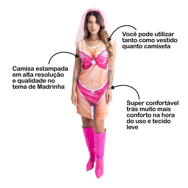 Imagem de Fantasia Camisetão Feminino Adulto Divertido Madrinha