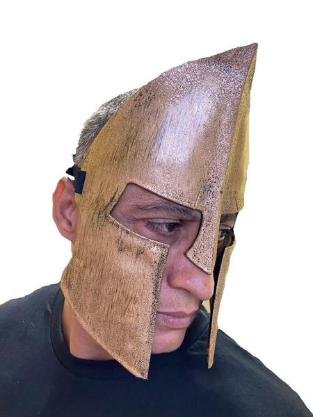 Imagem de Fantasia Capacete Medieval Romano Gladiador Realista Bronze