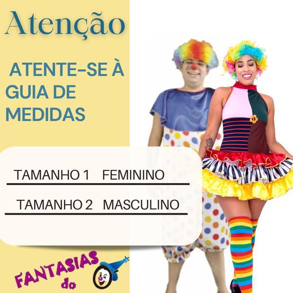 Imagem de Fantasia Casal Palhaços Traje Adulto Palhaça e Palhaço de Festa Tema Circo Bloquinho Carnaval Dia das Crianças Halloween