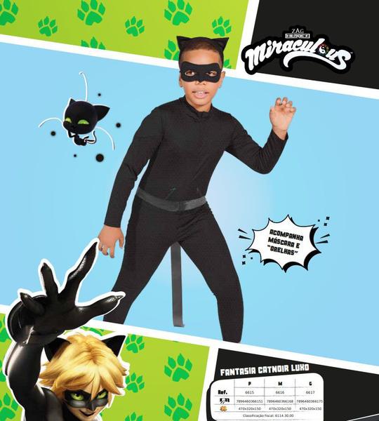 Imagem de Fantasia Cat Noir Infantil Original Ladybug com Acessórios