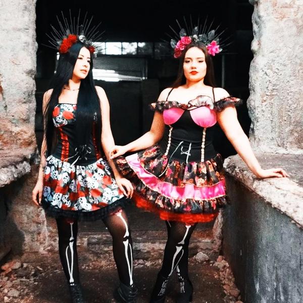 Imagem de Fantasia Caveira Mexicana Halloween Festa Carnaval Evento