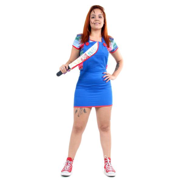 Imagem de Fantasia Chucky Boneco Assassino Feminino Adulto - Halloween